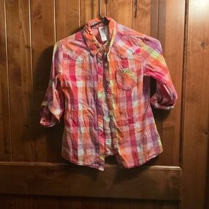 Girls Justice Long sleeve button up size 12